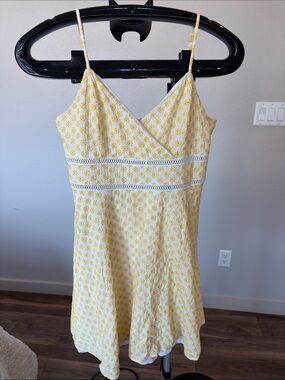 Trixxi Yellow Floral Eyelet Mini Dress